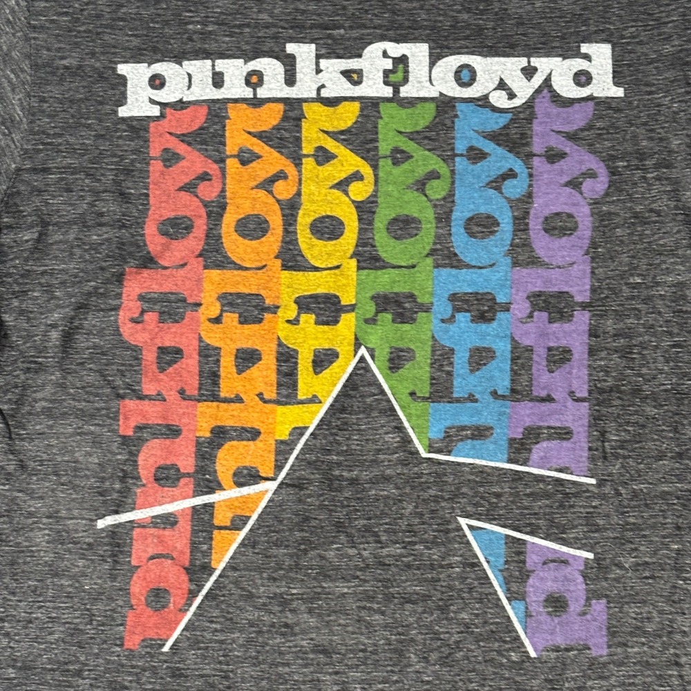 Pink Floyd T Shirt‎ Mens Medium Gray Liquid Blue Graphic Rock Band Tee Dark Side - Picture 3 of 9